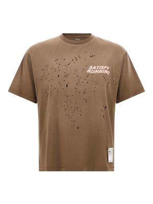 SATISFY: t-shirts - Brown Mothtech Cotton T-Shirt