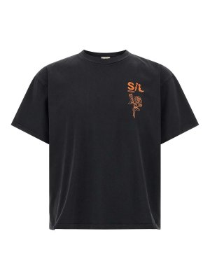 SECOND/LAYER: t-shirts - Black Cotton Crew-Neck T-Shirt