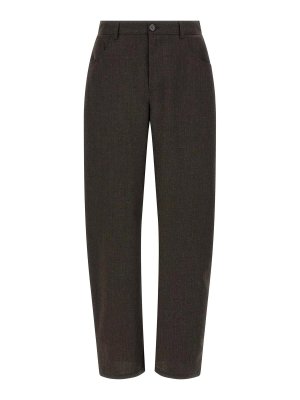 SEAFARER: casual trousers - Brown Nasedo Wool Trousers