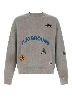 SONG FOR THE MUTE: crew necks - Grey Playground Jumper