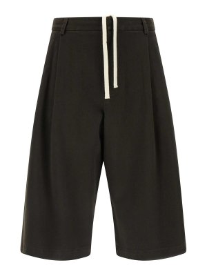 TELA: Trousers Shorts - Black Lake Cotton Bermuda Shorts