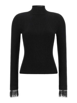 TWINSET: crew necks - Black Stretch Viscose Jumper