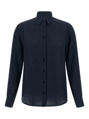 XACUS: camicie - Camicia di lana Blue Marta