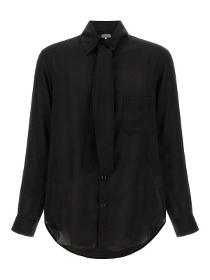 YOHJI YAMAMOTO: shirts - Black Stole Collar Shirt