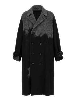 YOHJI YAMAMOTO: trench coats - Grey Shaded Coat