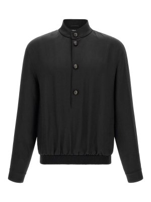Z ZEGNA: Felpe e maglie - Felpa in seta di gelso nero