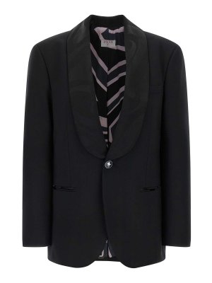 EMILIO PUCCI: blazers - Labirinto Virgin Wool Single-Breasted Blazer