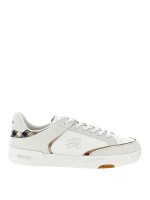 BURBERRY: trainers - White Harrow Leather Sneakers