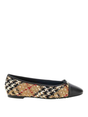 BURBERRY: ballerine - Ballerine Highgate in lana multicolore
