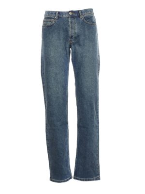 A.P.C.: straight leg jeans - 5 pockets jeans in blue