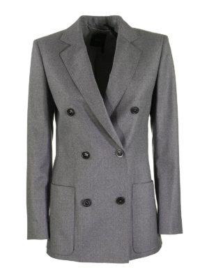 AGNONA: giacche blazer - Blazer doppiopetto in flanella di lana