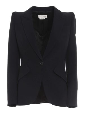 ALEXANDER MCQUEEN: blazers - Black viscose crêpe blazer