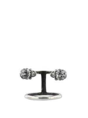 ALEXANDER MCQUEEN: Rings - Twin Skull brass double ring