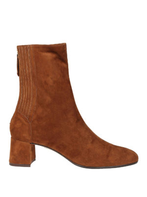 Aquazzura: boots - Saint Honoré Bootie 50 in cinnamon suede