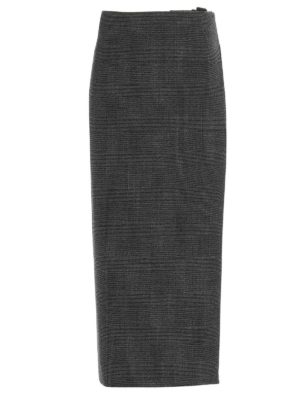 BALENCIAGA: Long skirts - Prince of  Wales check skirt in grey