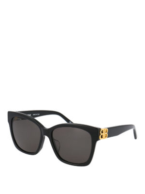 BALENCIAGA: sunglasses - Acetate sunglasses with golden monogram