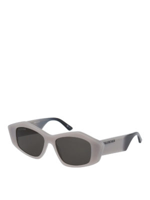 BALENCIAGA: sunglasses - Oversize geometric acetate glasses