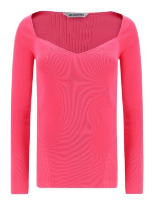 BALENCIAGA: v necks - Sweetheart neck jumper