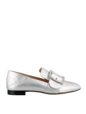 BALLY: Loafers & Slippers - Janelle crystal buckle slippers