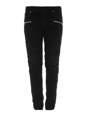Balmain: skinny jeans - Skinny jeans with ribbed inserts