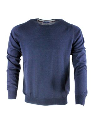 BARBA: crew necks - Crewneck sweater in blue