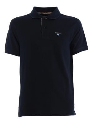 BARBOUR: polo - Polo in piquet con dettagli tartan