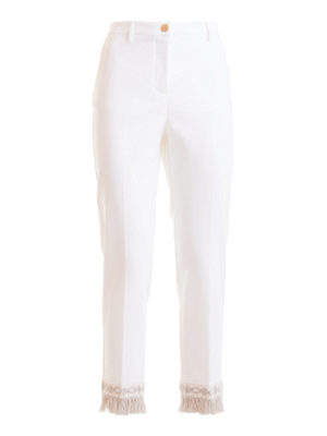 BLUMARINE: casual trousers - Fringed bottom trousers
