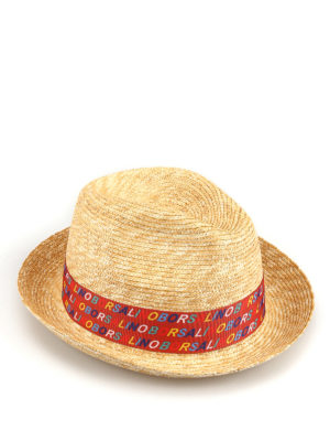 BORSALINO: hats & caps - Logo band straw panama hat