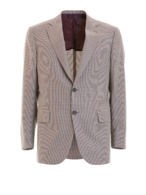 BRIONI: blazers - Houndstooth unstructured blazer