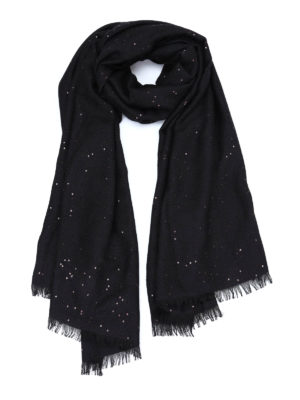 BRUNELLO CUCINELLI: scarves - Sequined cashmere and silk scarf