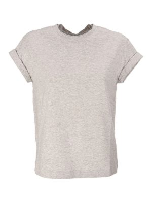 Tシャツ・カットソー BRUNELLO CUCINELLI COTTON JERSEY T-SHIRT WITH SHINY TAB Brunello Cucinelli Cotton Jersey T-shirt With Shiny Tab