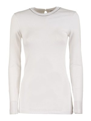 BRUNELLO CUCINELLI: t-shirts - Monili detailed crewneck T-shirt