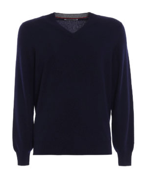 BRUNELLO CUCINELLI: Suéteres con cuello pico - Suéter Con Cuello De Pico