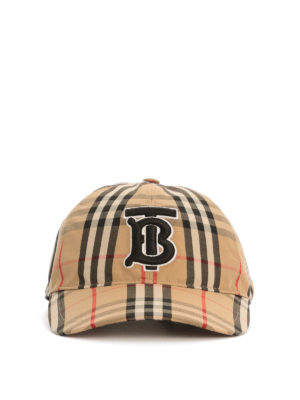 BURBERRY: hats & caps - Vintage Check monogram baseball cap