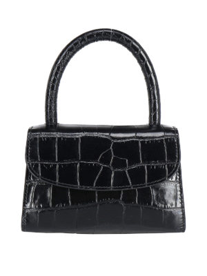 BY FAR: totes bags - Croco printed leather handbag