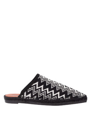 CASTANER: mules shoes - Black and white chevron pattern Ross mules