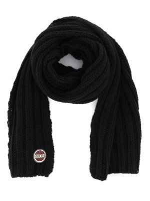 Colmar: scarves - Logo patch wool blend scarf