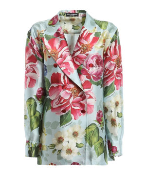 DOLCE & GABBANA: giacche blazer - Blazer in shantung stampa fiori