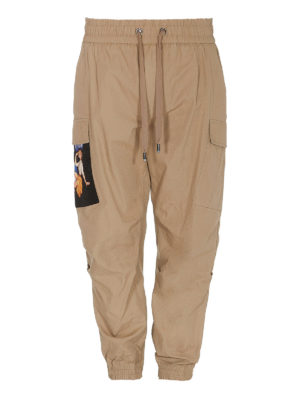 DOLCE & GABBANA: casual trousers - Pin-up print cargo trousers