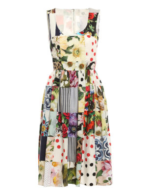 DOLCE & GABBANA: abiti da cocktail - Abito con stampa Patchwork