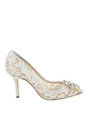 DOLCE & GABBANA: court shoes - Bellucci white lace pumps