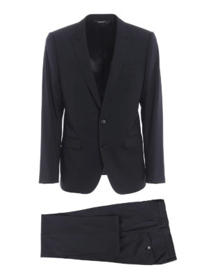 Dolce & Gabbana Wool and silk navy blue Martini suit
