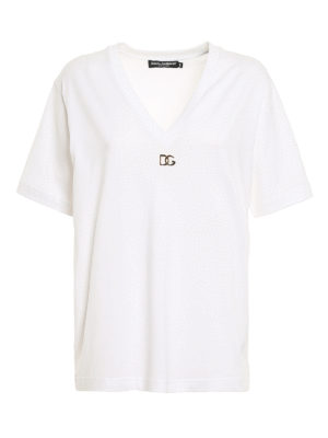 DOLCE & GABBANA: t-shirts - Logo plaque T-shirt