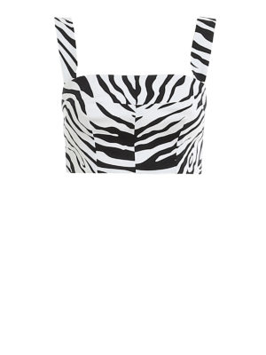DOLCE & GABBANA: Tops & Tank tops - Zebra-striped cropped top
