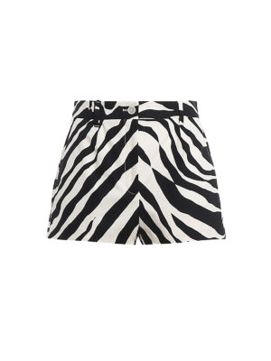 DOLCE & GABBANA: Trousers Shorts - Zebra print cotton shorts