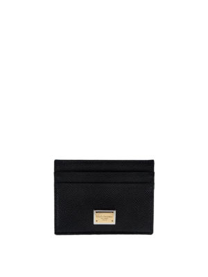 DOLCE & GABBANA: wallets & purses - Black Dauphine leather card holder