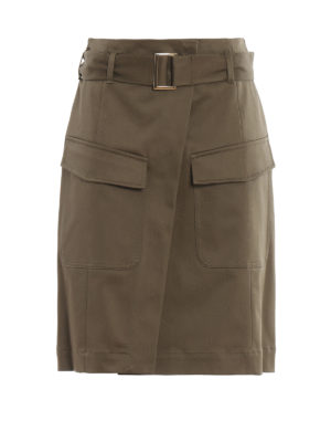 DONDUP: Knee length skirts & Midi - Cotton skirt with maxi pockets
