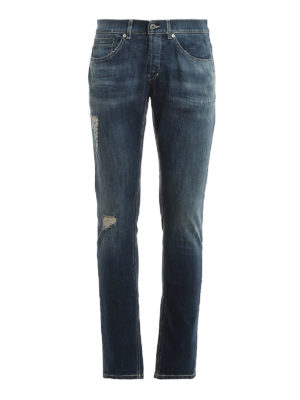 DONDUP: skinny jeans - George destroyed detailed jeans