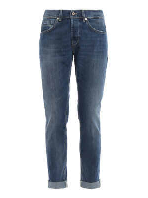 DONDUP: straight leg jeans - George skinny fit five pocket jeans