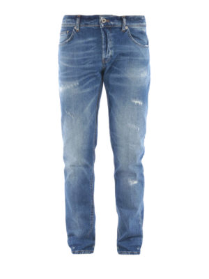 DONDUP: straight leg jeans - Mius scraped jeans